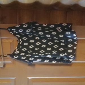 Womens black and white off shoulder top